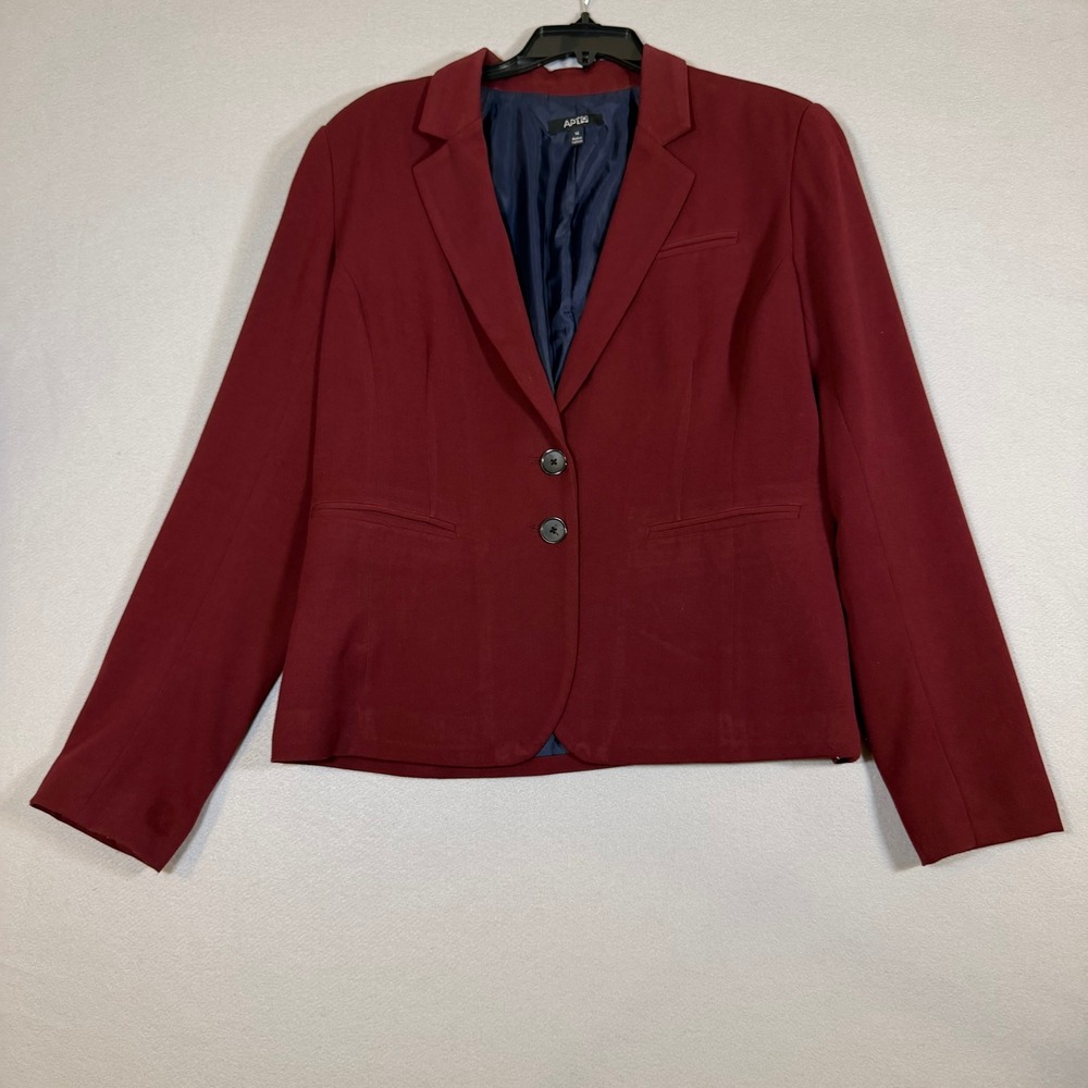 Apt 9 Burgundy Two Button Lined Blazer Jacket Size 14